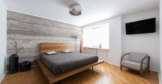 Calm bedroom interior in soft natural light