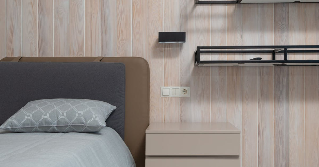 Wifi router on bedroom shelf
